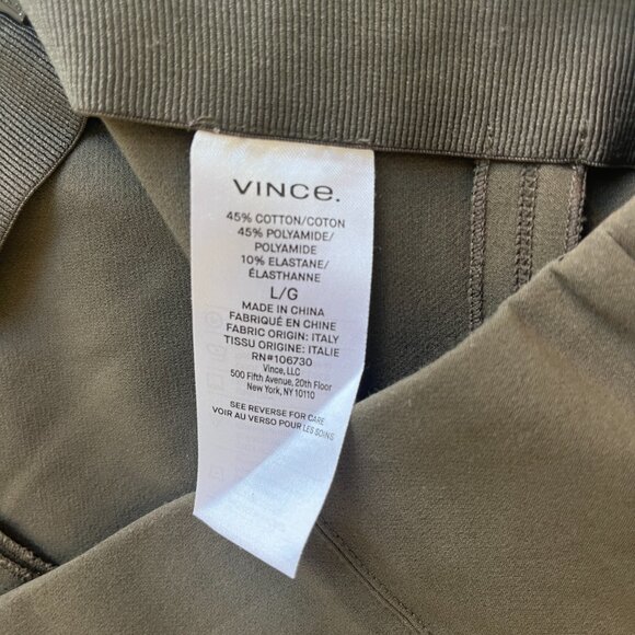 Vince Olive Stretch Pintuck Crop Flare Pants Large - Picture 6 of 7